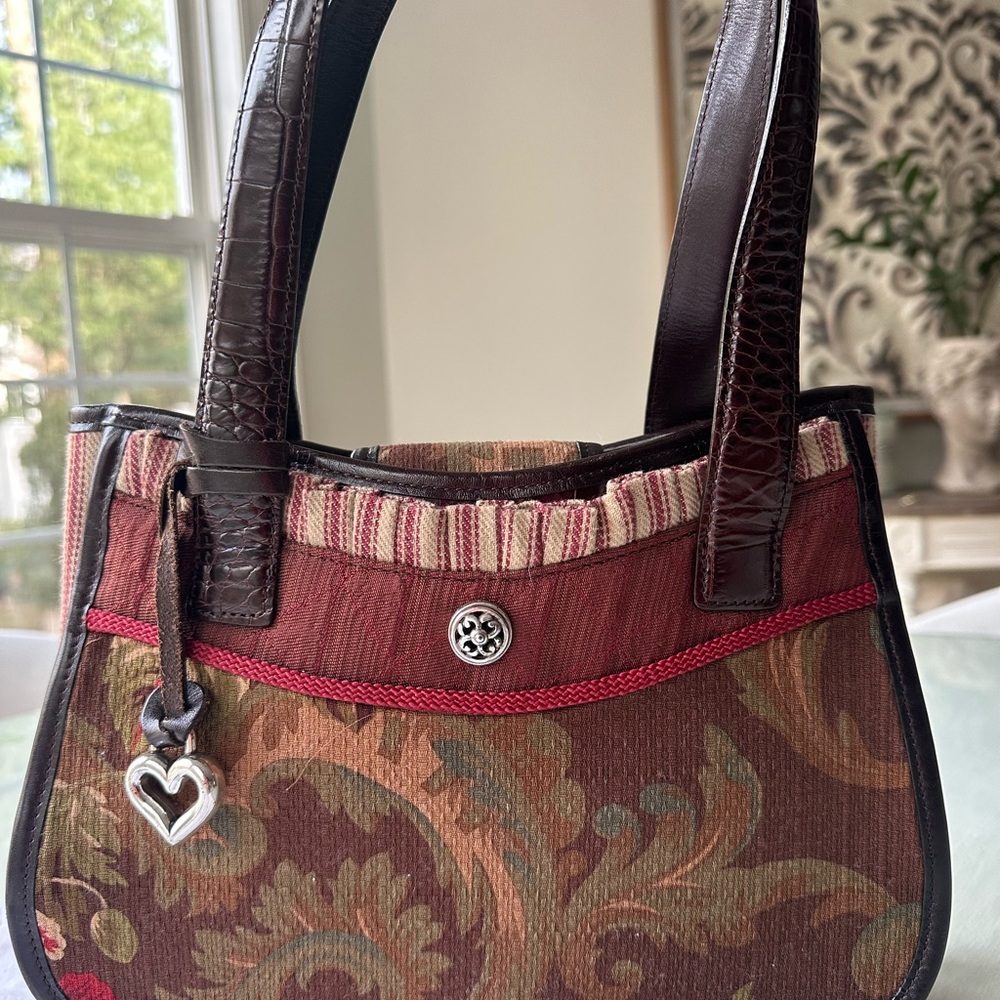Brighton Floral fabric and leather vintage bag